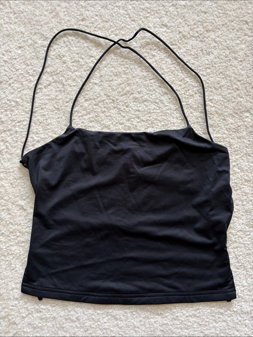 Princess Polly Black Spaghetti Strap Crop Top